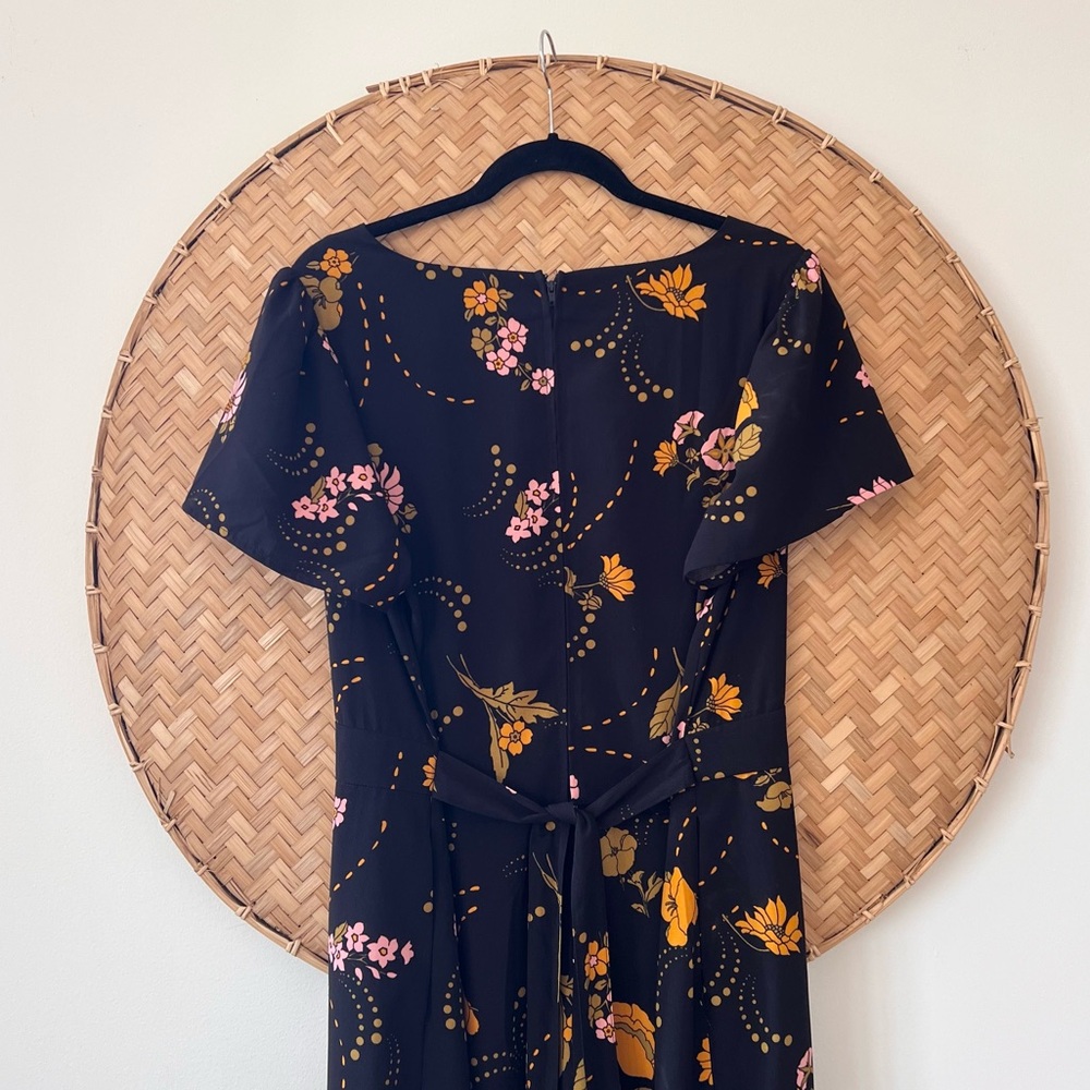 PLUS SIZE MODCLOTH VINTAGE STYLE EVERYTHING‎ & MORE BLACK FLORAL ROMPER JUMPSUIT - Picture 8 of 13